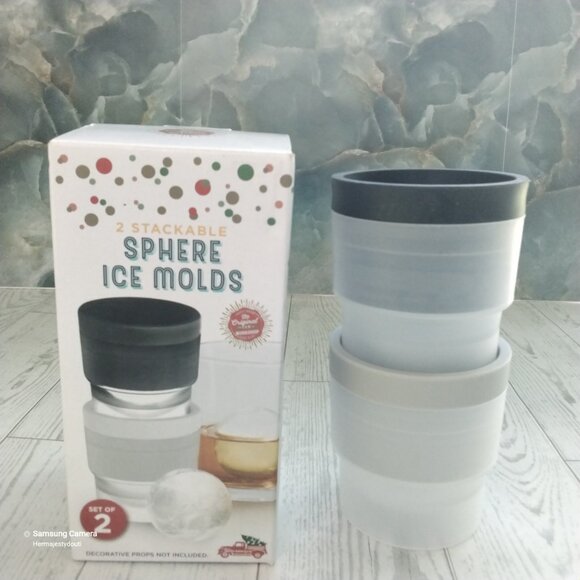 Gift Box Set Samsonico USA Ice Sphere Ball Stackable Silicone Freezor Molds NIB - Picture 1 of 5